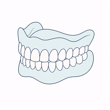 Editorial illustration of immediate dentures