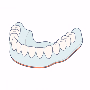 Editorial illustration showing the reline layer of a lower denture
