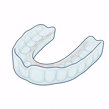 Editorial illustration of a fitted custom mouthguard
